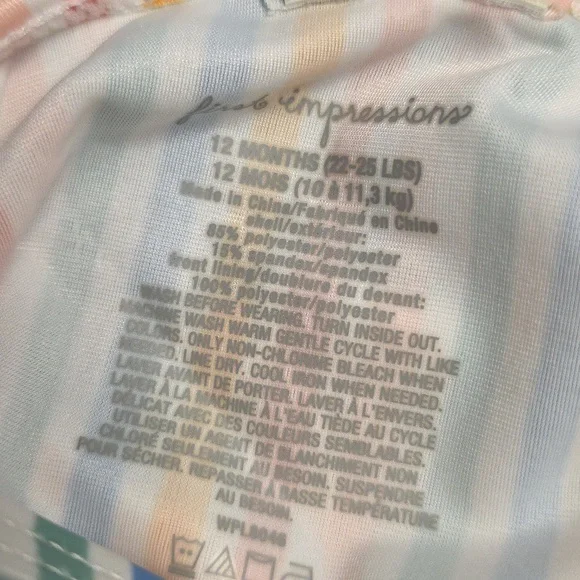 First Impressions Multicolor Striped Kids Swim One Piece - Picture 3 of 3